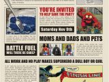 Superhero Newspaper Birthday Invitations A Superhero Birthday Party Part 1 Save the Day