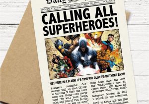 Superhero Newspaper Birthday Invitations Daily Planet Superhero Newspaper Birthday Invitation Captain