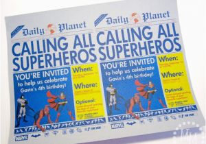 Superhero Newspaper Birthday Invitations Superhero Newspaper Birthday Invitation the Scrap Shoppe