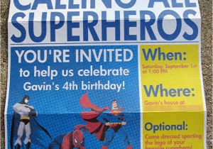 Superhero Newspaper Birthday Invitations Superhero Newspaper Birthday Invitation the Scrap Shoppe