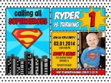 Superman 1st Birthday Invitations 1000 Ideas About Superman Invitations On Pinterest