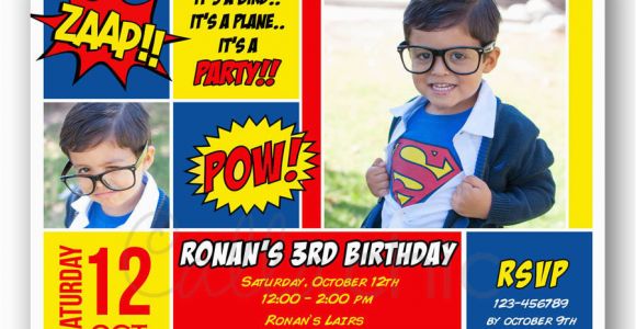 Superman 1st Birthday Invitations Superman Birthday Invitation with Photo Printable Boy Girl