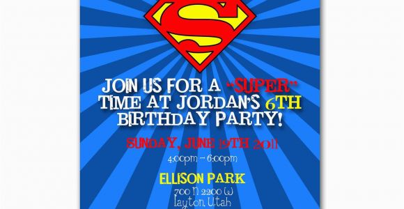 Superman Birthday Invites Superman Birthday Party Invitation Custom for Allison Schall