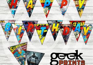 Superman Happy Birthday Banner Happy Birthday Banner Batman Vs Superman Comic Book themed