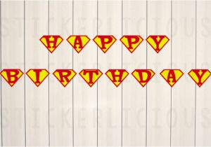 Superman Happy Birthday Banner Printable Superman Happy Birthday Banner Small Diy Digital