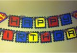 Superman Happy Birthday Banner Superman Inspired Happy Birthday Banner by Paperpiecingdreams