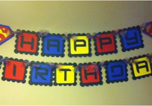 Superman Happy Birthday Banner Superman Inspired Happy Birthday Banner by Paperpiecingdreams