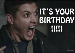 Supernatural Birthday Meme Happy Birthday Card with Dean Winchester Nerd Fandom