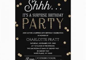 Suprise Birthday Invitations Shh Surprise Birthday Party Faux Glitter Confetti Card