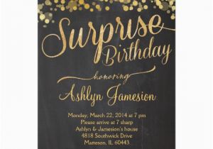 Suprise Birthday Invitations Sparkle Glitter Surprise Birthday Invitation Zazzle Com