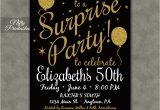 Suprise Birthday Invitations Surprise Party Invitations Printable Black Gold Surprise