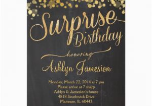 Suprise Birthday Party Invitations Sparkle Glitter Surprise Birthday Invitation Zazzle Com