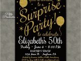 Suprise Birthday Party Invitations Surprise Party Invitations Printable Black Gold Surprise
