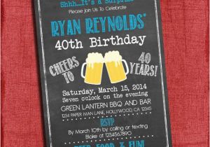 Surprise 21st Birthday Invitations Surprise 21st 30th 40th 50th Beer Cheers Chalkboard