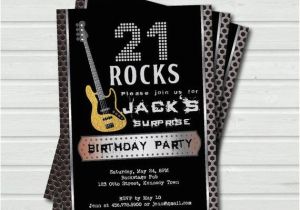 Surprise 21st Birthday Invitations Surprise 21st Birthday Invitation 21 Rock and Roll Music Base