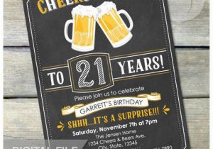 Surprise 21st Birthday Invitations Surprise 21st Birthday Invitation Cheers Beers Invite