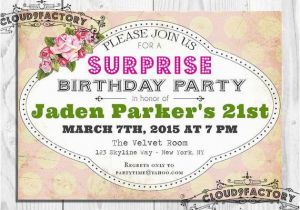 Surprise 21st Birthday Invitations Surprise 21st Birthday Party Invitation Digital Printable