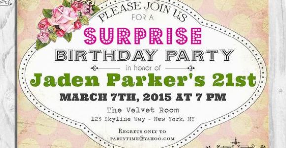 Surprise 21st Birthday Invitations Surprise 21st Birthday Party Invitation Digital Printable