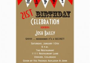 Surprise 21st Birthday Invitations Surprise 21st Birthday Party Invitations Bunting Zazzle