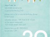 Surprise 30 Birthday Invitations Blue and Green Surprise 30th Birthday Invitation