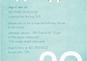 Surprise 30 Birthday Invitations Blue and Green Surprise 30th Birthday Invitation