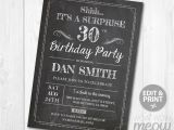 Surprise 30 Birthday Invitations Surprise 30th Birthday Invitations Thirty Invite Chalk Board