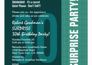 Surprise 30th Birthday Invitations for Him 30th Surprise Birthday Modern for Him Recycled 5 25×5 25