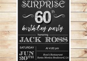 Surprise 30th Birthday Invitations for Him 60th Birthday Surprise Party Invitations by Diypartyinvitation