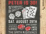 Surprise 30th Birthday Invitations for Him Surprise 30th Birthday Invitation Casino theme Party