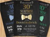 Surprise 30th Birthday Invitations for Men 30th Birthday Invitation for Men Bowtie Little Man Invite