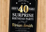 Surprise 40th Birthday Invites Surprise 40th Birthday Invitation 30th 50th 60th 70th 80th