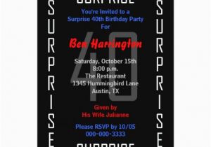 Surprise 40th Birthday Invites Surprise 40th Birthday Party Invitation 40 Zazzle