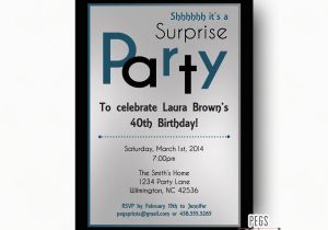 Surprise 40th Birthday Invites Surprise Birthday Invitation Surprise 40th Birthday