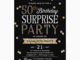 Surprise 50 Birthday Party Invitations 50th Glitter Confetti Surprise Party Invitation Zazzle Com