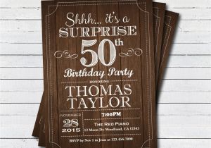 Surprise 50 Birthday Party Invitations Surprise 50th Birthday Invitation Adult Man Any Age