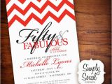 Surprise 50 Birthday Party Invitations Surprise 50th Birthday Party Invitation with Chevron