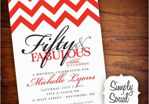 Surprise 50 Birthday Party Invitations Surprise 50th Birthday Party Invitation with Chevron