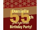 Surprise 55th Birthday Invitations 55th Surprise Birthday Party Gold orange Stars Custom