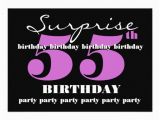 Surprise 55th Birthday Invitations 55th Surprise Purple Birthday Party Template 13 Cm X 18 Cm