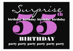 Surprise 55th Birthday Invitations 55th Surprise Purple Birthday Party Template 13 Cm X 18 Cm