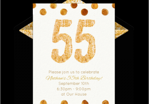 Surprise 55th Birthday Invitations Free Golden 55 Invitations Milestone Birthdays