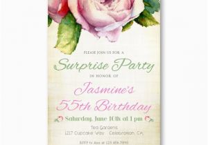 Surprise 55th Birthday Invitations Surprise 55th Birthday Invitations for Women Adult Surprise