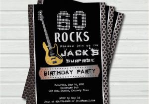 Surprise 60 Birthday Party Invitations Surprise 60th Birthday Invitation 60 Rock and Roll Music