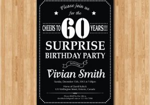 Surprise 60 Birthday Party Invitations Surprise 60th Birthday Invitation Chalkboard Birthday Party