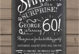 Surprise 60 Birthday Party Invitations Surprise 60th Birthday Invitation Chalkboard Invitation