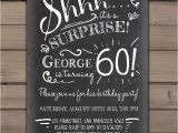 Surprise 60 Birthday Party Invitations Surprise 60th Birthday Invitation Chalkboard Invitation