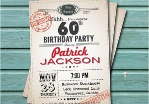 Surprise 60 Birthday Party Invitations Surprise 60th Birthday Party Invitation top Secret 60th