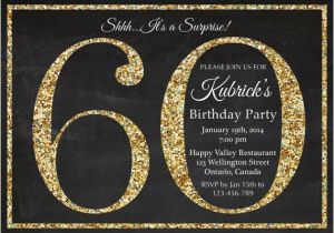 Surprise 60th Birthday Invitation Templates Free 60th Birthday Invitation Gold Glitter Birthday Party
