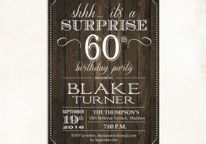 Surprise 60th Birthday Invitations Free Surprise 60th Birthday Invitation Any Age Rustic