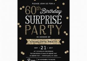 Surprise 60th Birthday Party Invitation Wording 60th Glitter Confetti Surprise Party Invitation Birthday